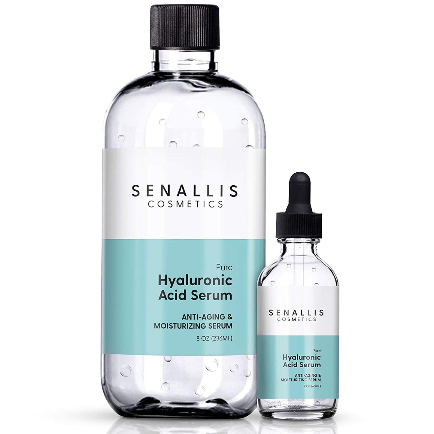 Suero de Ácido Hialurónico de 8 fl oz y 2 fl oz