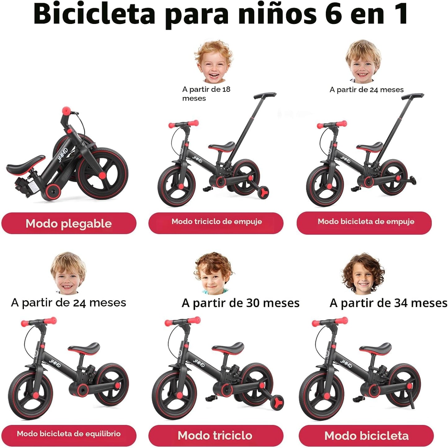Bicicleta de Aprendizaje Pro-Balance 6 en 1