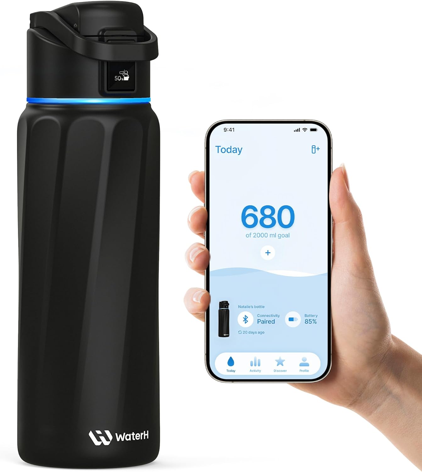 Botella de agua inteligente con aislamiento térmico