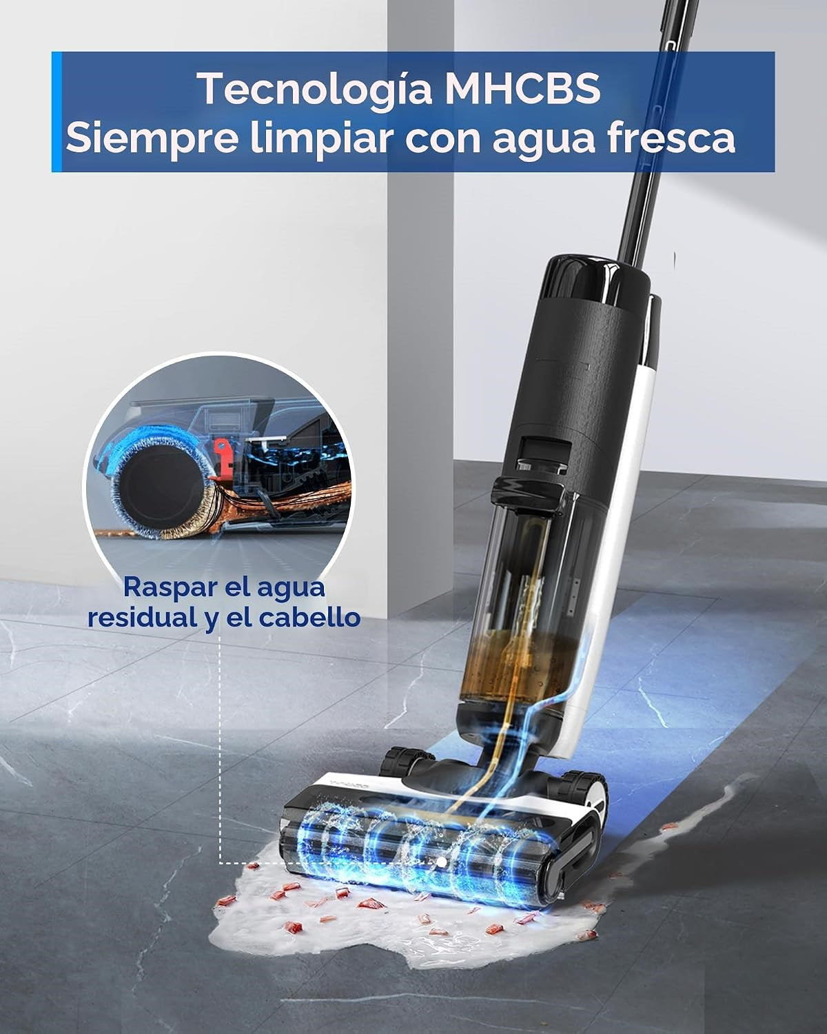 Aspiradora y Trapeadora Inteligente de Secado Rápido