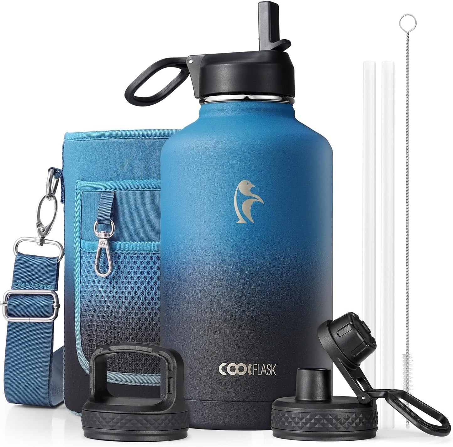 Termo Deportivo Pro XL (64 oz) con Funda y 3 Tapas