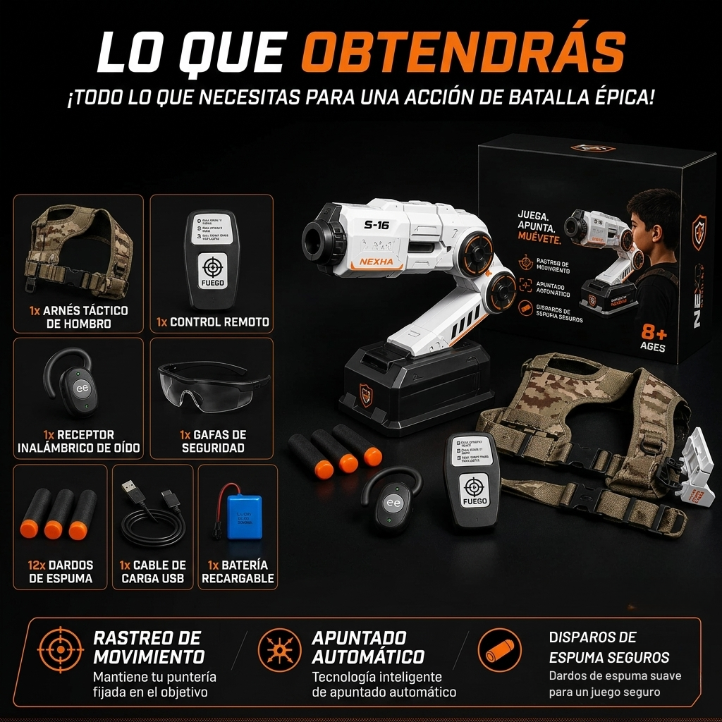 Lanzador táctico de precisión para niños