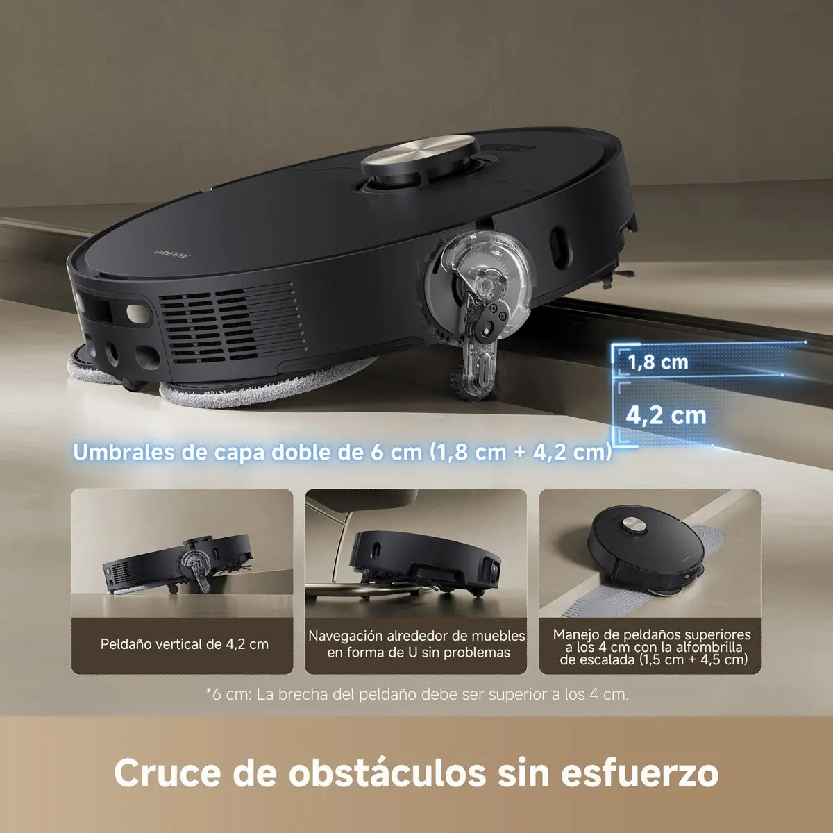 Robot Aspirador y Fregasuelos Ultra-Inteligente (Limpieza 360°)