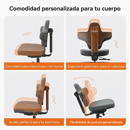Silla Ergonómica Dinámica con Soporte Lumbar Adaptable