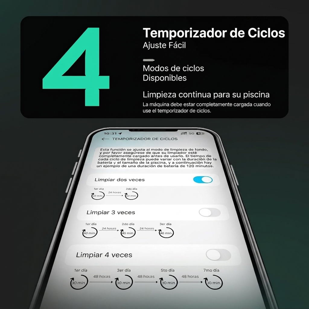Robot Limpiador de Piscinas Inalámbrico de Alta Gama