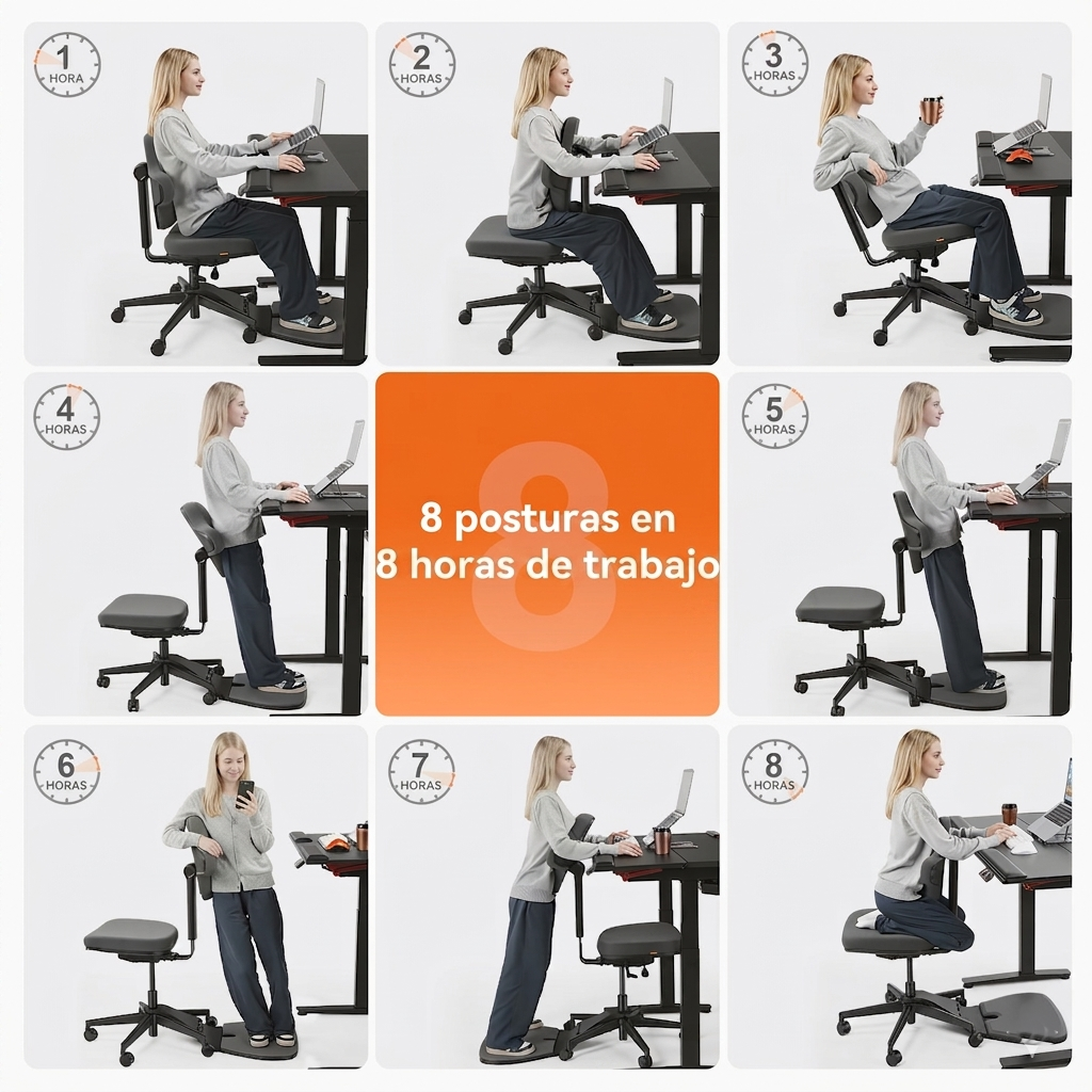 Silla Ergonómica Dinámica con Soporte Lumbar Adaptable