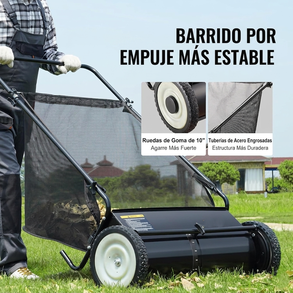 Barredora de Jardín Manual de Alta Capacidad