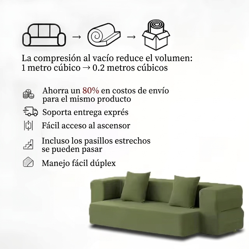 Sofá Cama Convertible de Espuma Viscoelástica