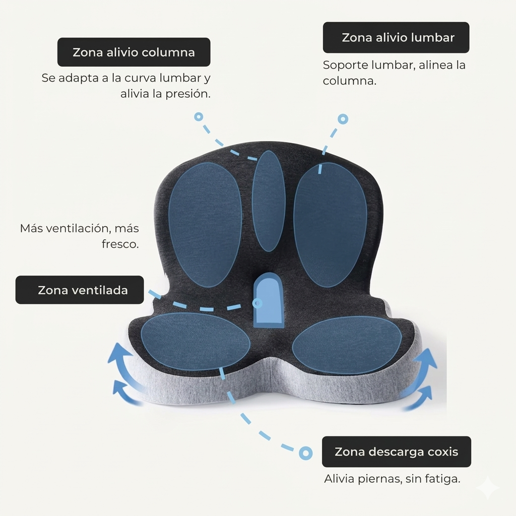 Cojín Ortopédico Ergonómico de Espuma Viscoelástica
