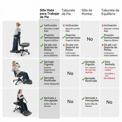 Silla Ergonómica Dinámica con Soporte Lumbar Adaptable