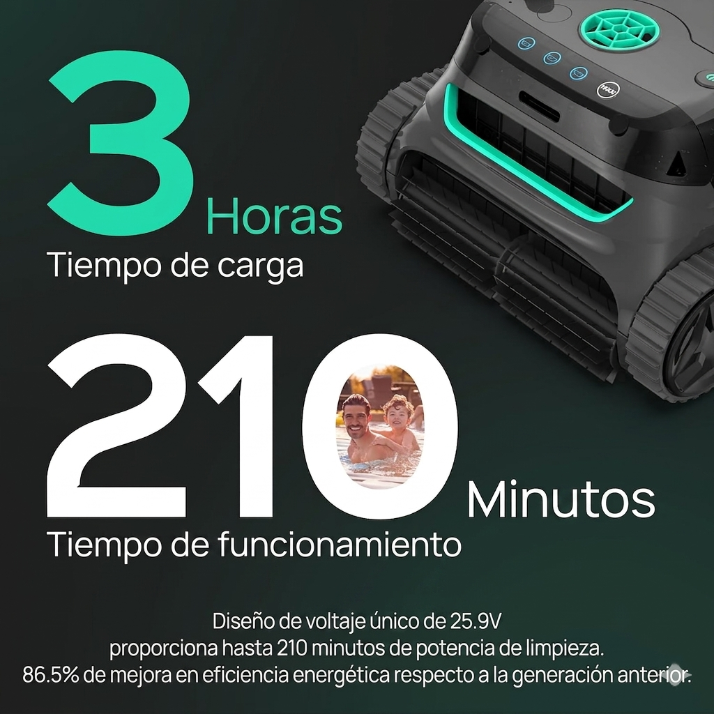 Robot Limpiador de Piscinas Inalámbrico de Alta Gama