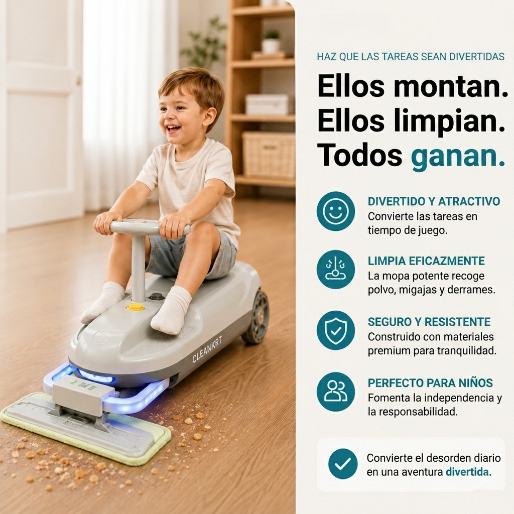 Mini Carro de Limpieza Interactiva – ¡Diversión que Deja Todo Reluciente!