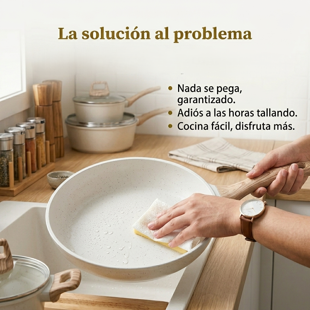 EleganceChef Pro-Set: 5 Sartenes + 4 Protectores