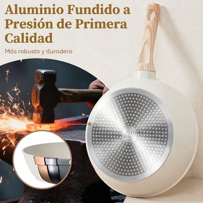 EleganceChef Pro-Set: 5 Sartenes + 4 Protectores