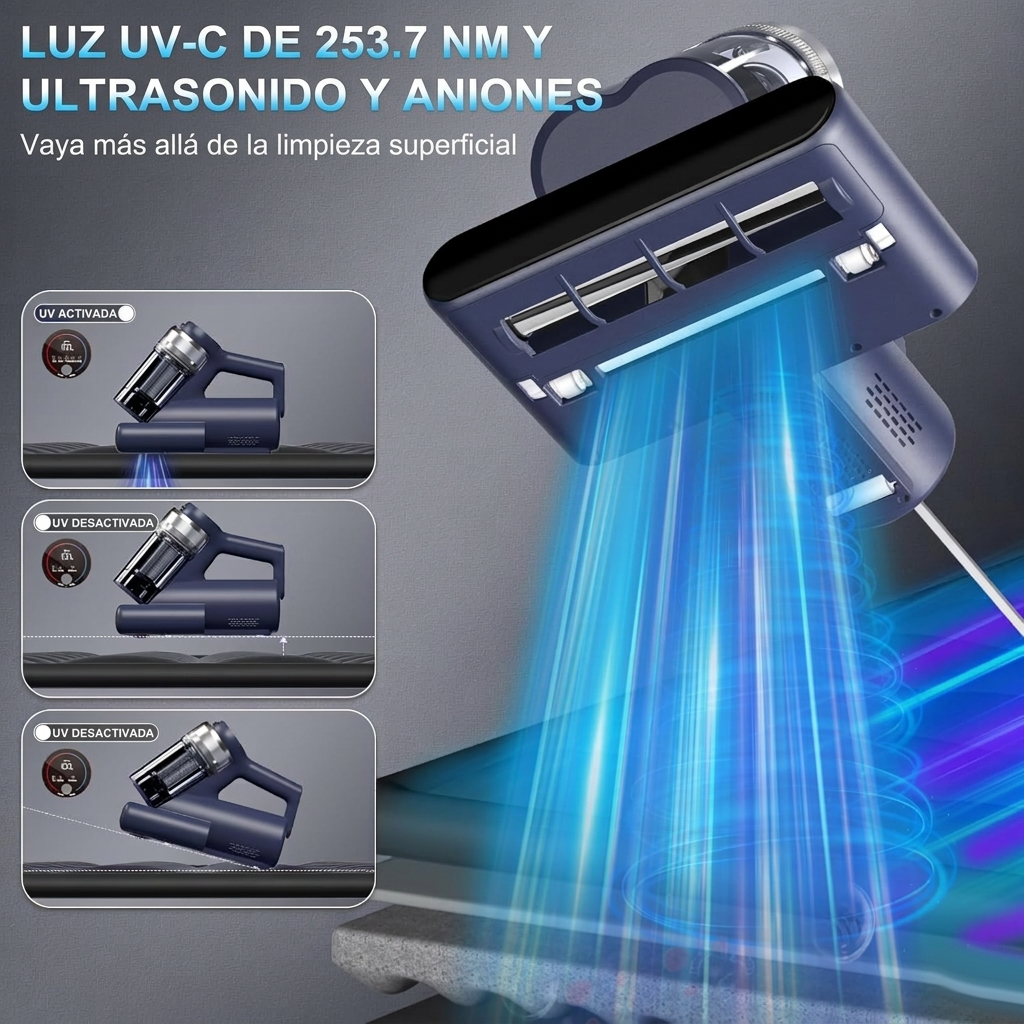Aspiradora de Colchones y Tapicería con Tecnología UV-C e Ionizadora