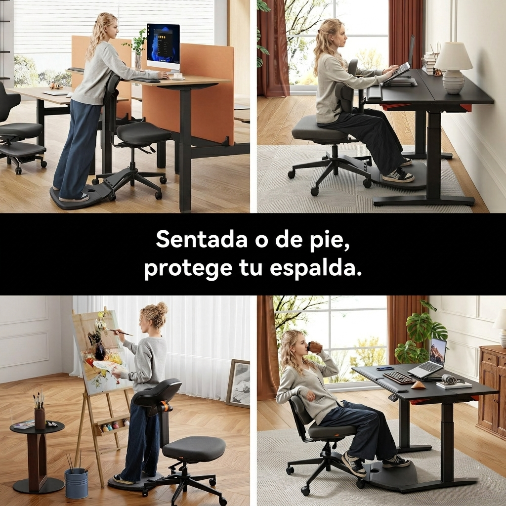 Silla Ergonómica Dinámica con Soporte Lumbar Adaptable